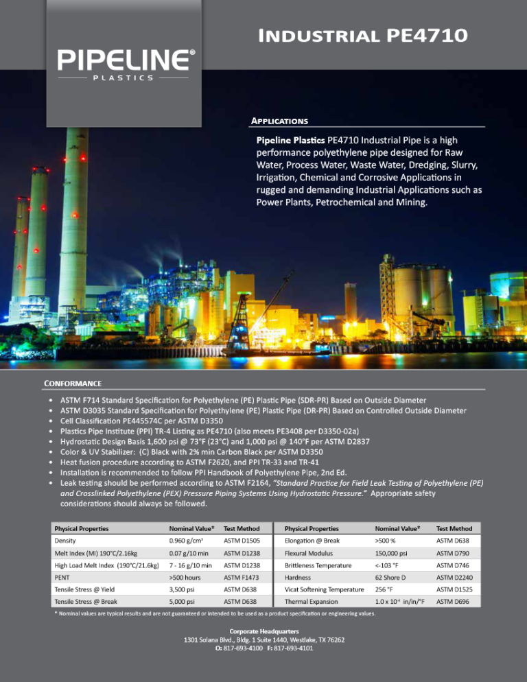 Product Brochures Pipeline Plastics