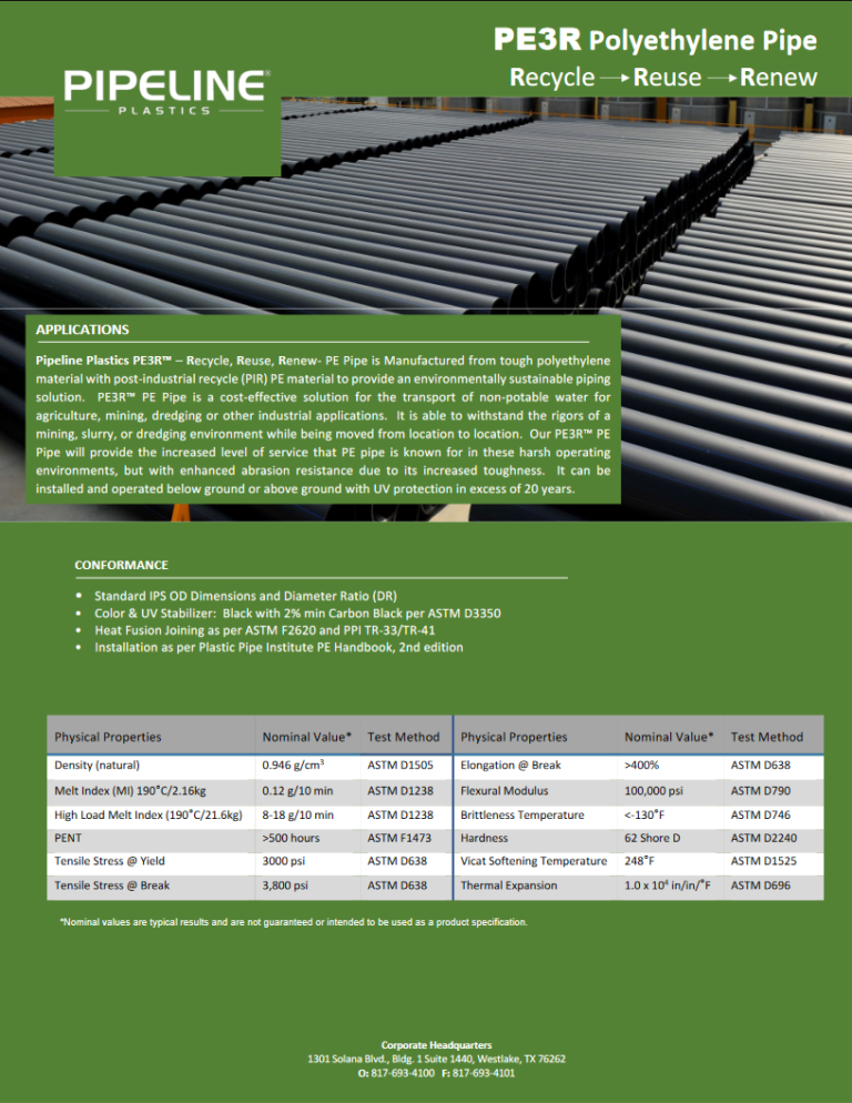 Product Brochures Pipeline Plastics